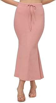 Women's Cotton Lycra Blended Full Elastic and Fit Tummy Tucker, Full Leg Cover, Stretchable, Saree Shapewear for Ladies, Petticoat Skirts for Women, Shape Wear Dress for Sari Silhouette Shaper,