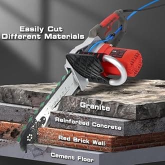 Concrete Saw, Concrete Cutter Saw, 18.89 IN Wall Chaser Cutting Machine, Electric Wall Grooving Cutting Machine Chaser, With Water Fed Dust Suppression for Slotting Brick Granite Marble Concrete Groov