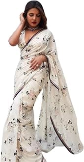 Alia bhatt Saree Rocky aur rani movie saree celebraty inspired sari Bollywood partywear Georgette Printed saree