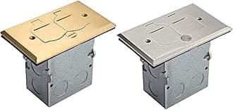ENERLITES Flip Lid Cover Floor Box Kit with 20A Tamper-Weather Resistant Receptacle Outlets, 1-Gang 5" x 2.87" Cover, Watertight Gaskets, 975507-C and 975507-S