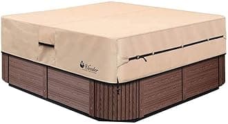 UCEDER Waterproof Hot Tub Cover Outdoor Spa Cover (83''x 83''x20) 600D Heavy Duty Polyester Hot Tub Cover Protector(Brown)