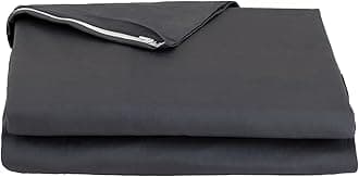 FULI 100% Cotton Zippered Futon Cover, Japanese Futon Mattress Cover, Shikibuton, Made in Japan (King, Dark Gray)