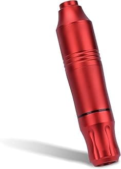 Rotary Tattoo Machine, ATOMUS Tattoo Pen Style Cartridge Machine Gun Liner Shader with DC Cord 9000r/m Motor Zinc Alloy Tattoo Machine Kit for Body Art Tattoo (Red)
