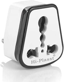 HI-PLASST 6A to 16A Plug Converter (Pack of 5) | Universal Socket Adapter for International Pins | Big Size 16 Amp Plug Top Compatible | Heavy Duty Power Converter