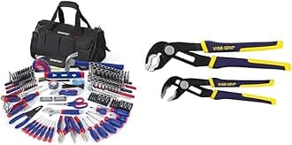 WORKPROHome Tool Kit (322PCS) and IRWIN VISE-GRIP GrooveLock Pliers Set (2-Piece)