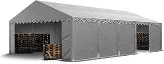 TOOLPORT Storage tent 5x10 m PVC 700 N waterproof shelter grey