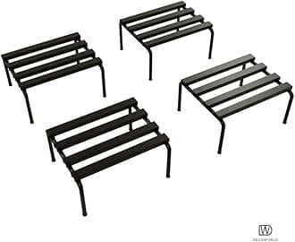 DECOWORLD || Square Plant Stand || Planter Stand for Flower Pots and Plant Pots|| Metal Plant Stand for Balcony, Living Room, Indoors and Outdoors( Set of 4)