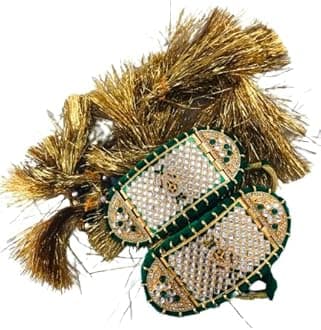 THE OPAL FACTORY TOF Gold Plated Traditional Rajasthani Padmavati Bajubandh/Armlet Set/bajuband with Loom in Kundan, Meenakari and AD/CZ for Women and Girls