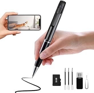 1080P Camera Pen Portable Security Pen Cam 32G Memory Card Wireless Body Photo Cam with 250mAh Battery for Indoor and Outdoor(No Audio)
