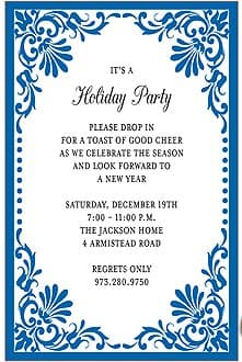 10 Pronounced-Blue Large Invitations with white envelopes. Printable