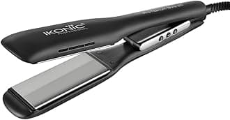 Ikonic Pro Titanium Shine Hair Straightener Black with AI Technology, Professional Dual Titanium Floating Plates, Auto Shut off function, Instant Heat up