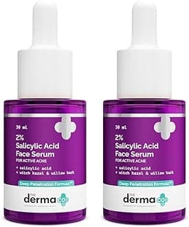 The Derma Co 2% Salicylic Acid Serum with Witch Hazel & Willow Bark for Active Acne - 30ml (Pack of 2) | Clears Acne, Tightens Pores & Soothes Skin
