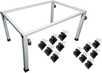 VELVAHINI Box Type Aari Embroidery Stand 24 x 16 Inches with 24 Clips | Rectangular Frame for Aari Work | Alternative for Hoops | Aari Embroidery Stand | Sturdy Legs for Stability