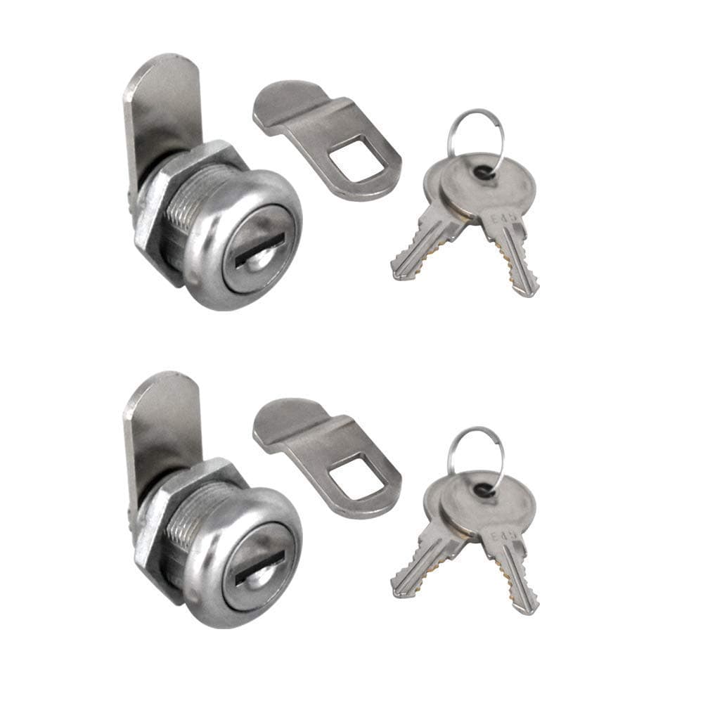 2Pcs Cabinet Cam Lock Keyed Alike Tool Box Locks 5/8" Cylinder for Truck Pickup Tool Box Vending Machine Drawer Tool box Mailbox ATM Locks Replacement
