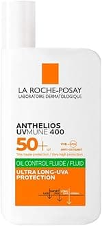 La Roche-Posay Anthelios UVMune 400 Oil Control Fluid Sunscreen SPF 50+ for Men/Women; Dermatologically-Tested Sunblock for Sensitive Oily Skin 50ML