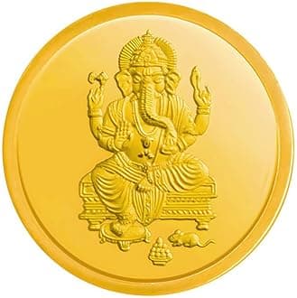 24K (999) Purity Lord Ganesh Gold Coin 5 Gms