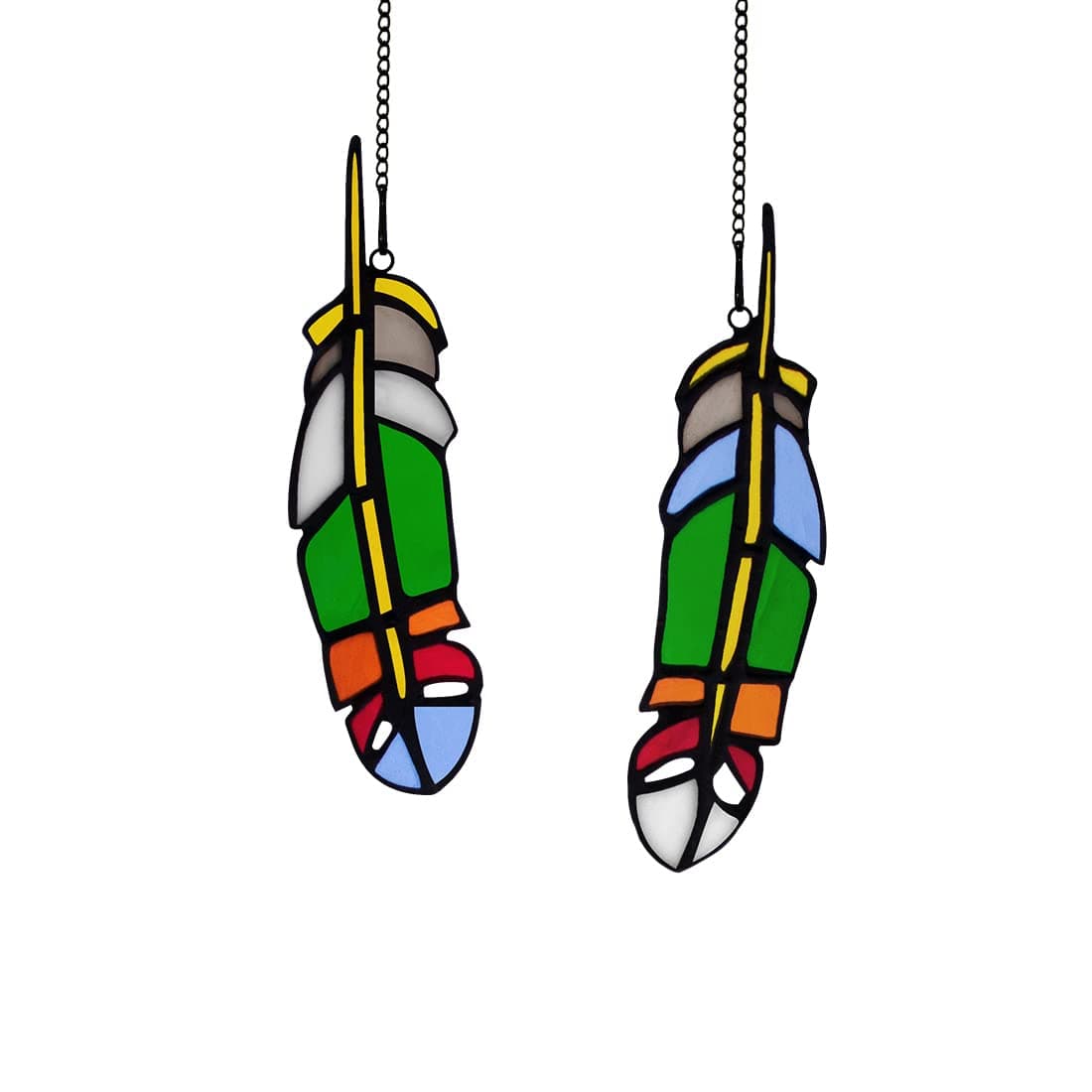 Feather Stained Glass Window Hangings
