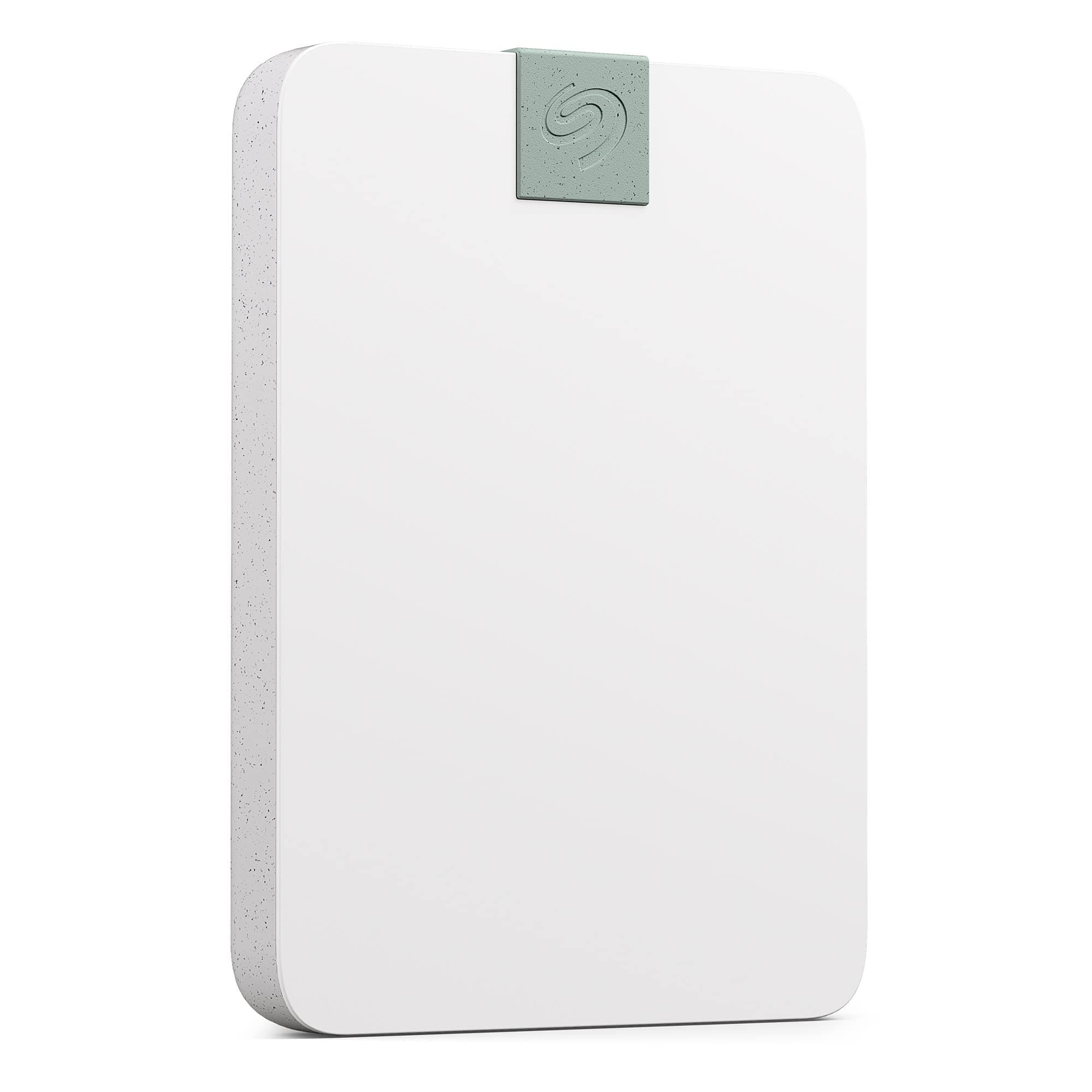 Seagate Ultra Touch HDD 2TB External Hard Drive - 7mm, Cloud White, Post-Consumer Recycled Material, 6mo Dropbox and Mylio, Rescue Services (STMA2000400)