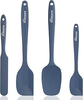 Silicone Spatula Set, Rubber Spatula High Heat-Resistant Premium BPA-Free One Piece Seamless Design Cooking Spatulas Utensils Set For Kitchen 4pack(Haze blue)