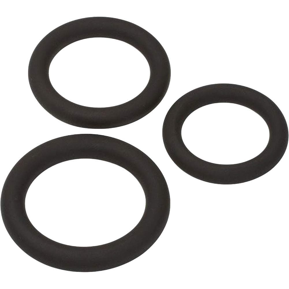 Pro Sensual Silicone Cock Ring, Black, 3 Count