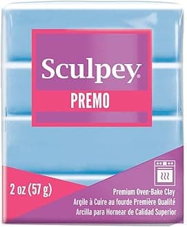Sculpey Premo Polymer Oven-Bake Clay, Pale Blue, Non Toxic, 2 oz. bar, Great for jewelry making, holiday, DIY, mixed media and home dÃƒ©cor projects. Premium clay perfect for clayers and artists