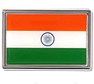 S2S® 3D 5X8cm Chrome Sticker Emblem Badge for Cars, Bikes, Laptop (India Flag)