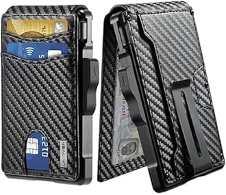 umoven Wallet for Men - with Money Clip Slim Leather Slots RFID Blocking Bifold Minimalist Wallet