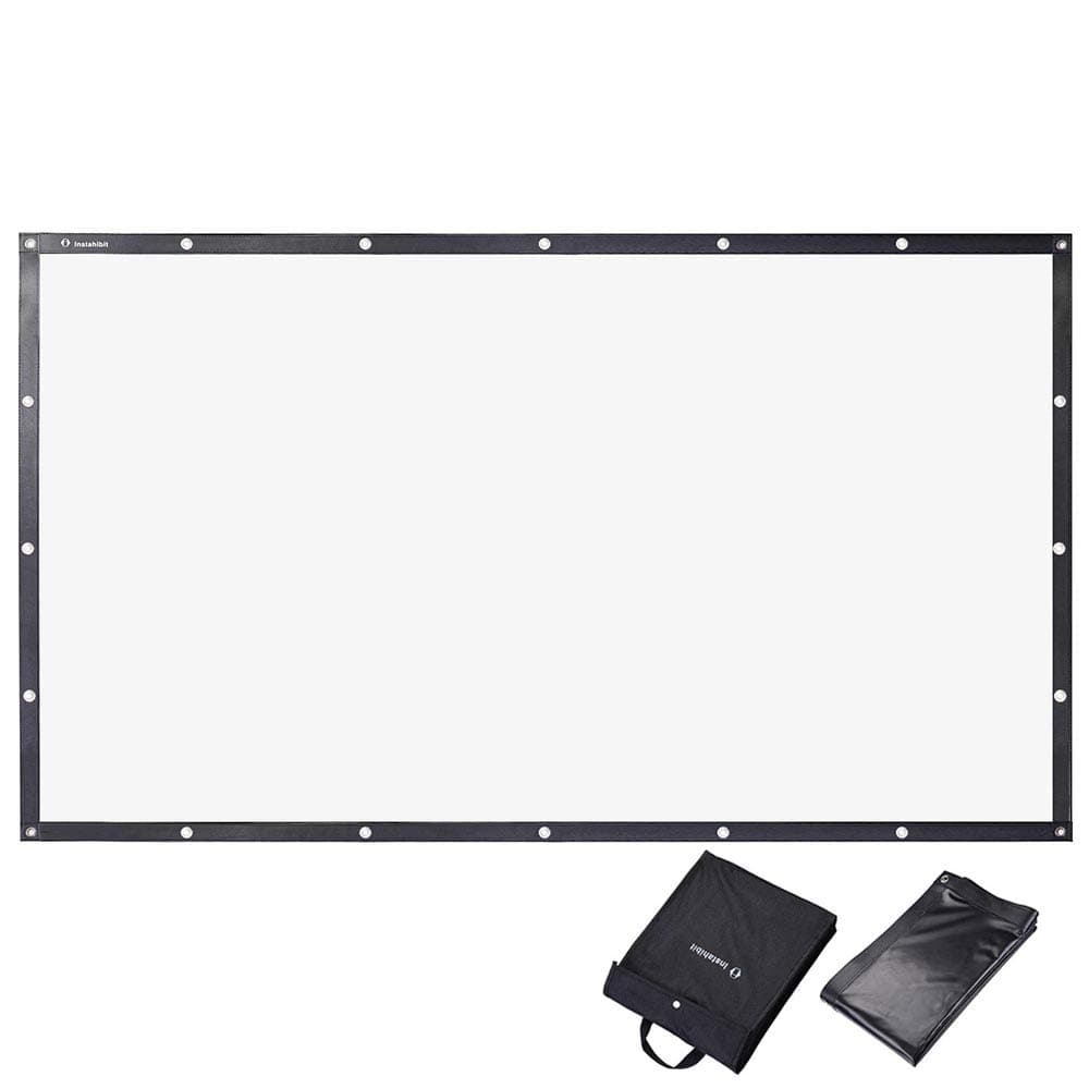 Instahibit 100" 16:9 Foldable Projector Screen Portable Outdoor Backyard Movie Screen Front Projection Screen PVC 3D 4K HD Indoor Home Theater Camping with Carry Bag
