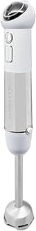 OVENTE Cordless Immersion Hand Blender, 300W Rechargeable Handheld Portable Stick Mixer with Speed Pulse Activating Sensor and Stainless Steel Blades for Smoothies, Shakes or Baby Food, White HR995W