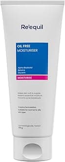 R.E'.E.Q.U.I.L Oil Free Moisturiser | Lightweight Moisturizer For Face | Retains Essential Moisture | Prevents Acne Breakouts | Suitable For Normal, Oily & Combination Skin | 100G