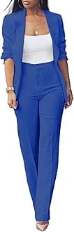 HuiSiFang Womens Fall Fashion 2 Piece Blazer Sets Open Front Blazers and Slim Fit Pants Suits Set
