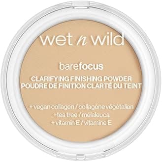 Wet n Wild, Bare Focus, Clarifying and Finishing Powder, Translucent and Mattifying Foundation Makeup, Long Lasting with Hyaluronic Acid and Vitamin E, Light/Medium Skin Tone