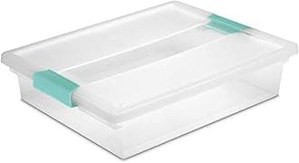 Sterilite 19638606 Large Clip Box, Clear with Blue Aquarium Latches