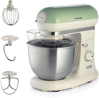 Ariete Vintage Food Processor Stand Mixer, 5.5L, 600W, 10 Speed + Pulse, Green ART1588GR