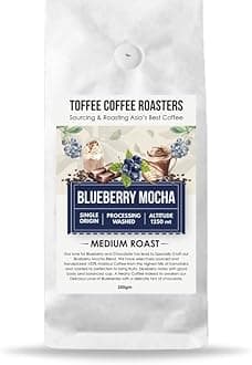 Toffee Coffee Roasters | Blueberry Mocha Coffee | Speciality Blend | 100% Arabica Medium Roast Notes: Fruity & Blueberry| Grind: Whole Beans | Freshly Roasted Coffee | 500 g