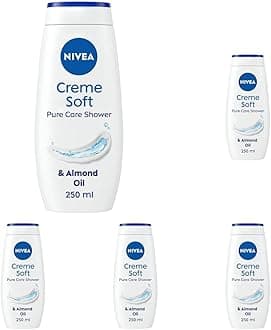 NIVEA Care Shower Creme Soft (250 ml) Enriched with Almond Oil, Moisturising Gel Body Wash, Skin Moisturiser with Mild Scent (Pack of 5)