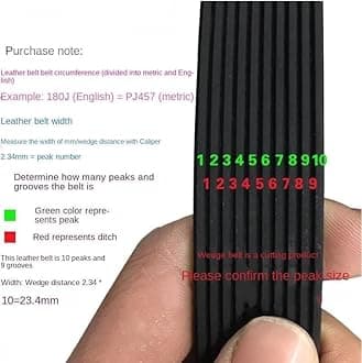 Transmission Belt 220J-PJ559 225J-PJ572 237J PJ602 Poly V-belts Ribbed For Treadmill For Fitness For Washing Machine Motor Drive Belts Drive V-Belt(224J-PJ568,1PC_11RIBS)