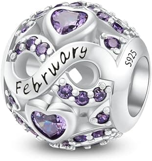 Birthstone Charms for Bracelet 925 Sterling Silver Bead Charm Happy Birthday Charm Jewelry Gift for Women