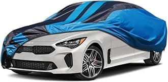 Kaugung Car Cover Waterproof Custom Fit Kia Stinger（2017-2025）, Full Exterior Cover for Automobiles Lightweight Resistant Outdoor Sun UV Rain Dust Snow Wind Protection.