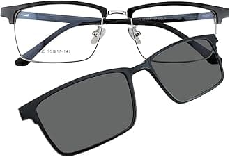 Circleperson magnet Eyeglasses 2 in 1 Polarized Clip on Sunglasses for Men Women Rectangle