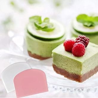 ALLTOP Bowl Spatula & Bench Scraper,Flexible Plastic Multipurpose Kitchen Pastry Cutter Tool,Food Scrappers for Bread Dough Baking Cake Fondant Icing,Set of 2 Pieces - White&Pink