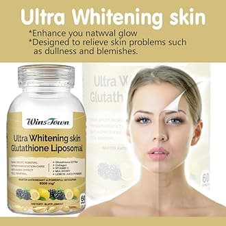 Ultra Whitening Skin Glutathione Liposomal Softgels - Skin Lightening Supplement, Whitening, Antioxidant, Anti-Aging, 60 Capsules