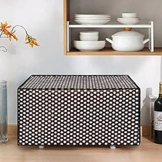 Glassiano Polka White and Black Printed Microwave Oven Cover for LG 32 Litre Convection Microwave Oven MC3286BRUM, Black