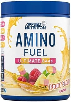 Amino Fuel - Essential Amino Acid (EAA) Powder Supplement Maximize Muscle Growth, Fruit Salad, Blue, 390 g