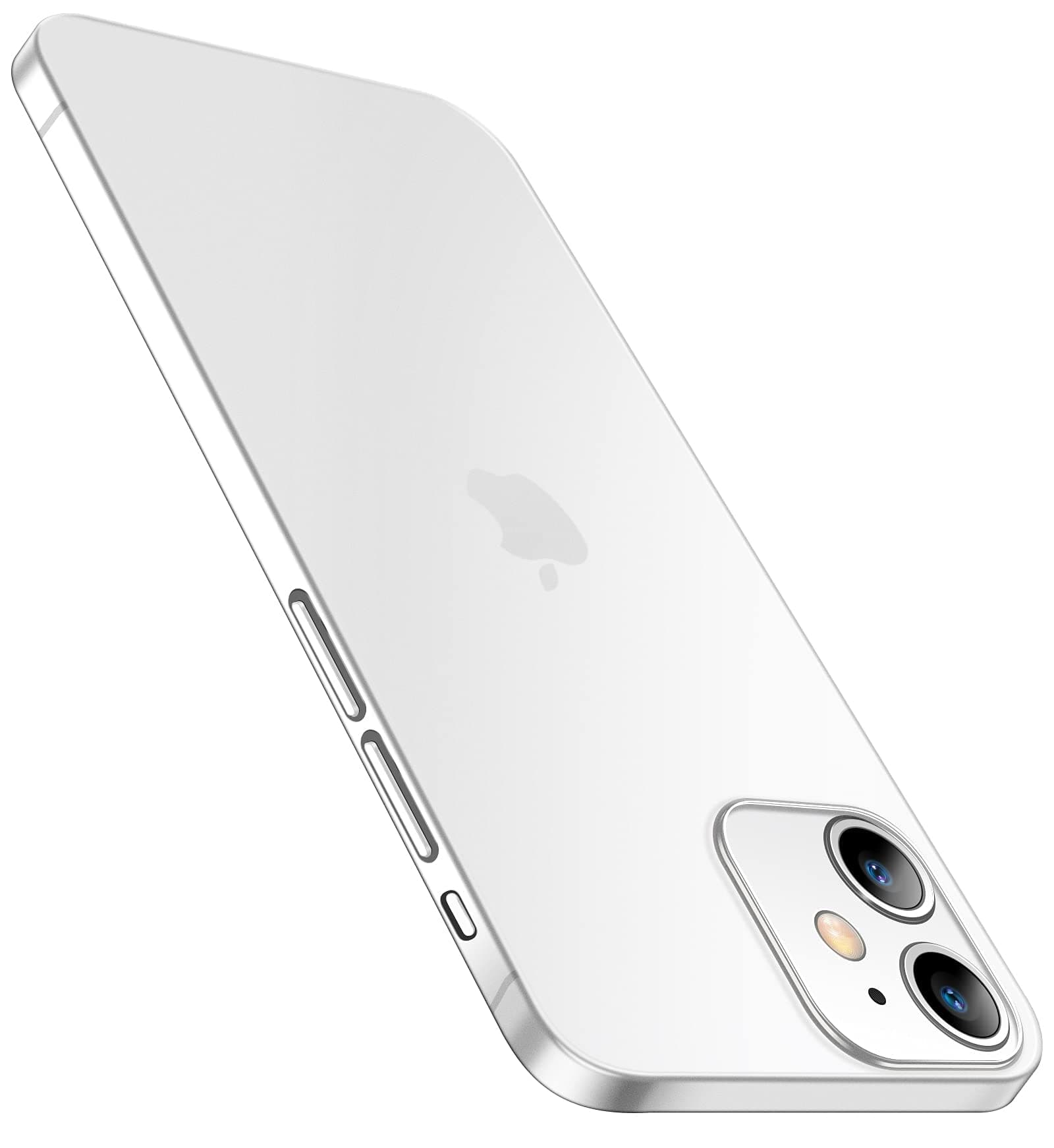 Compatible with iPhone 12 Slim Case,Paper-Thin Matte Finish Skin Back Case [Anti-Fingerprints& Non Yellowing] Ultra Protective Cover with Camera Protection for Men 6.1 Inch (Frosted Clear)