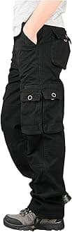 Cargo Pants for Men Relaxed Fit Lightweight Cotton Casual Joggers Athletic Trousers Hiking Straight Sweatpants