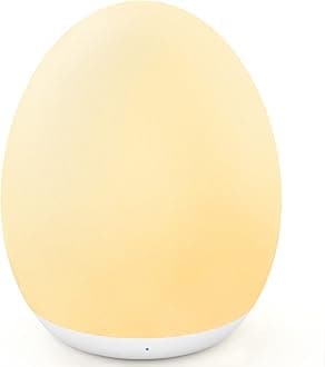 MediAcous Night Light for Kids Baby, Egg Light for Nursery, 7 Colors Changing & Stepless Dimming, Soft Silicone Touch Night Lamp with 1 Hour Timer, Rechargeable Nursery Night for Breastfeeding