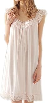 Women's Sleepwear Lace Nightdress Victorian Vintage Nightgown Loungewear Pajamas