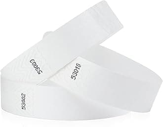 200 White Tyvek Wristbands for Events - Comfortable Tear Resistant Paper Bracelets ID Wrist Bands for Concerts Festivals Admission Party Identification