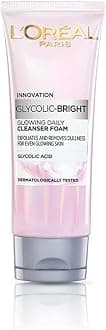 L'Oreal Paris Glycolic Bright Daily Foaming Face Cleanser 100ml | Glycolic Acid Face Wash for Dull Skin | Daily Glowing Facial Cleanser | Suitable for All Skin Types